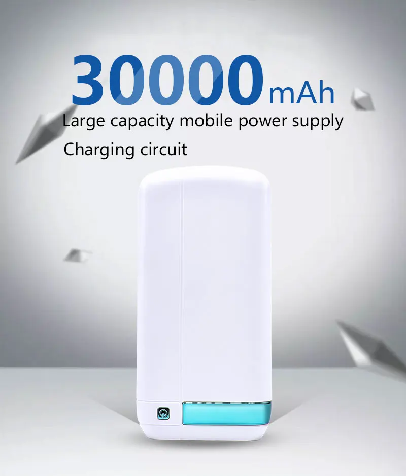 

Universal 30000mAh Power Bank External Battery Charger Cases for Phones Triple USB with LED Display Table Bank Ports For Xiaomi