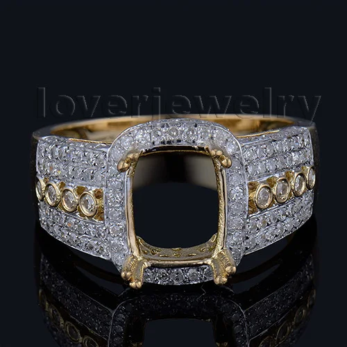 Кольцо LOVERJEWELRY из желтого золота 18 карат с натуральными бриллиантами размером 7x9
