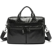 Genuine Leather Men Bags Business Briefcase Men’s Laptop Bag Man Vintage Crossbody Shoulder Handbag Male Messenger Bag Portfolio
