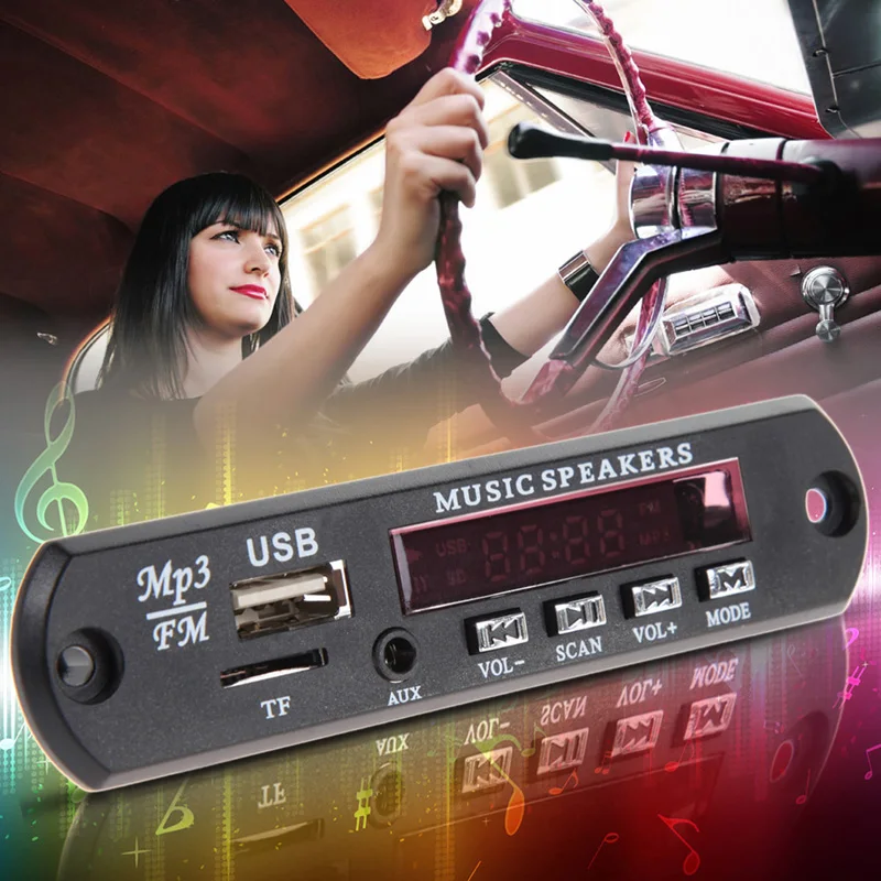 Авто музыка MP3 WMA декодер доска Панель 12 В автомобилей аудио декодер доска модуль USB TF FM радио с пультом ДУ - изображение