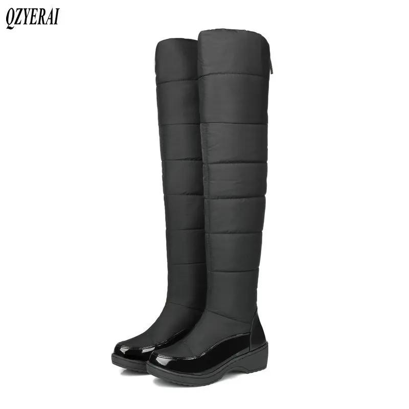 

QZYERAI 2018 Hot sale New Russian winter cold thermal snow boots over-the-knee plush women boots down boots warm shoes women
