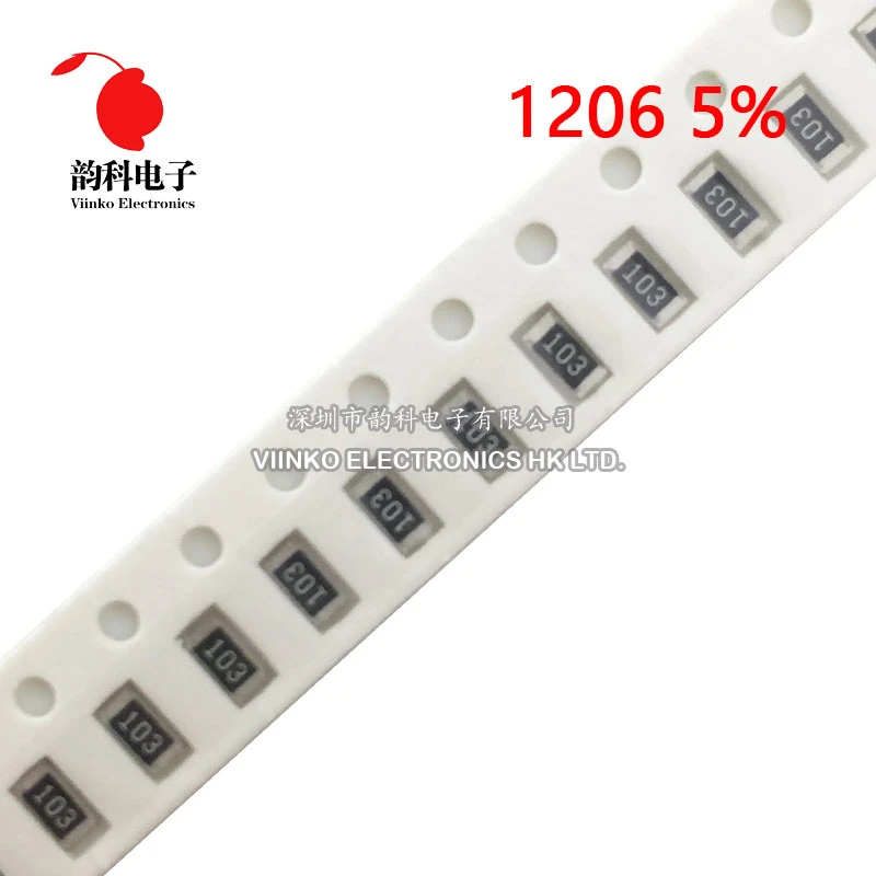 100pcs 1206 5% SMD resistor 0R ~ 10M 1/4W 0 1 10 100 150 220 330 ohm 1K ...