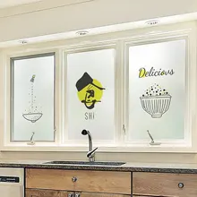 Пользовательские размеры наклейки на стеклянное окно самоклеящаяся пленка без клея уединение Ресторан кухонная раздвижная дверь домашняя фольга декоративная