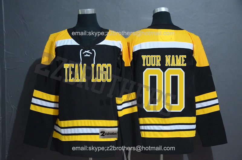 

Wholesale OEM Cheap Custom Ice Hockey Jersey Design DIY Your Own College Team Sweater Embroidered Logo Men Women Youth Boston