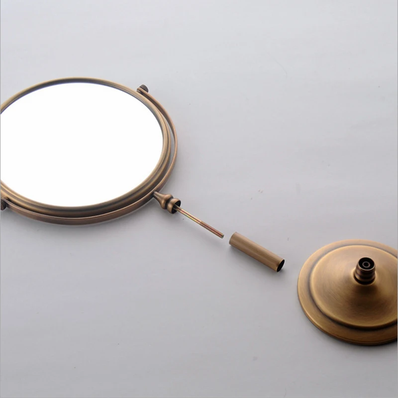 SRJ Portable Women Makeup Mirror Gold Silver Copper Vintage Floral Oval Round Handhold 2-Face Mirror Makeup Beauty Tools