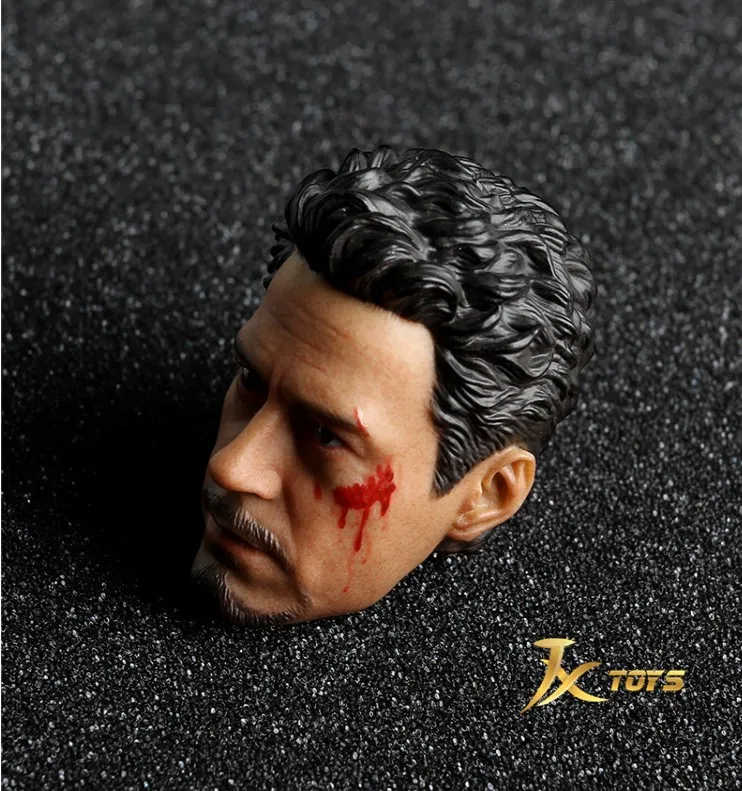 JXTOYS масштаб 1/6 Тони Старк 5.0A ожерелье Голова Лепка для горячих игрушек