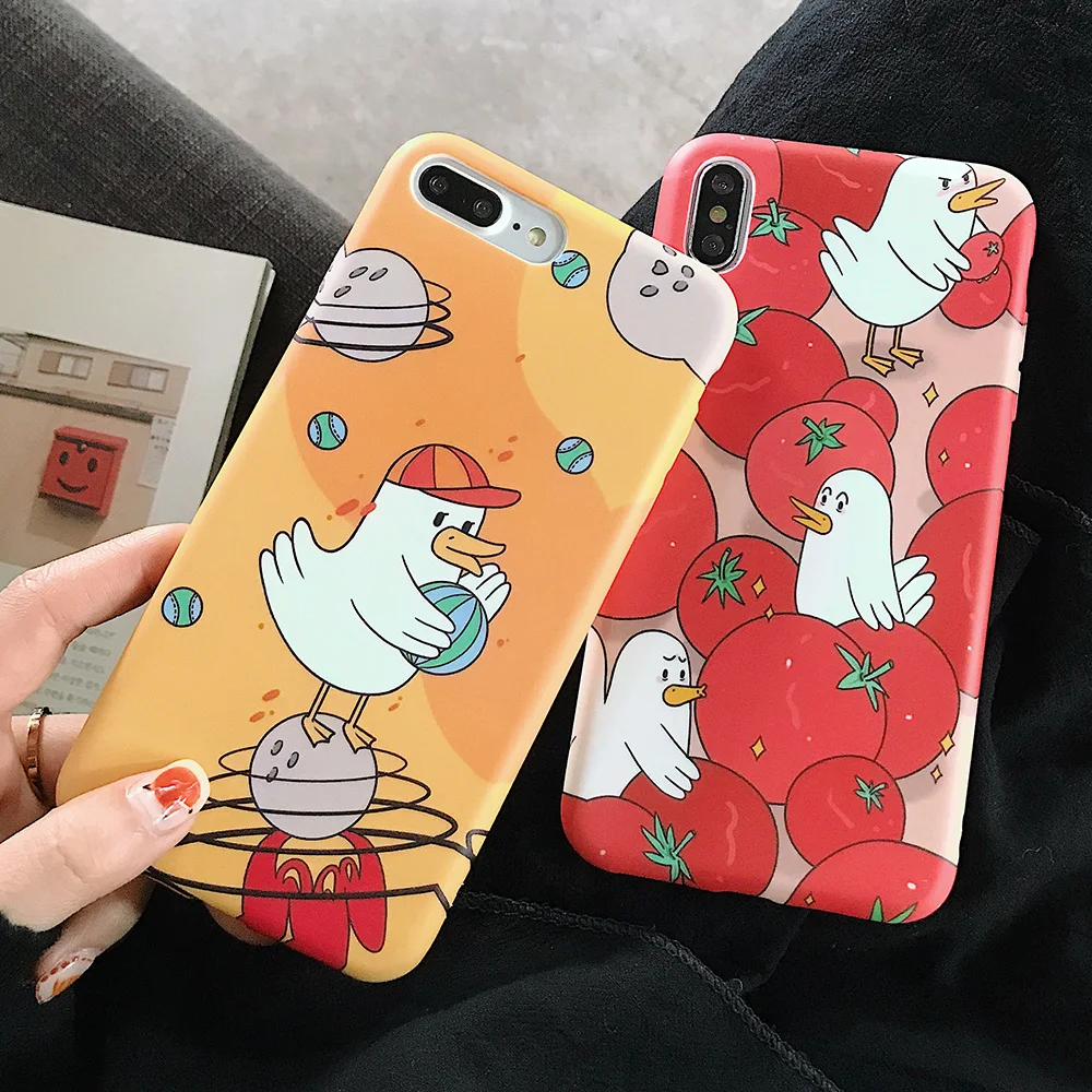 KIPX1123_8_JONSNOW Solid Liquid Soft Silicone Case For iPhone X XR XS Max 6 6S 7 8 Plus Cases Painted Cartoon Chick Cat Pattern TPU Cover