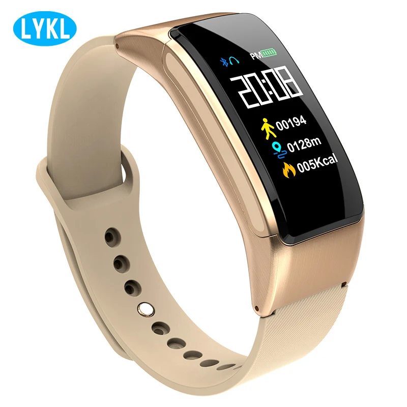 

LYKL fashion bracelet B31 smart watch color headphones talk with Bluetooth heart monitor sports fitness tracker smart bracelet