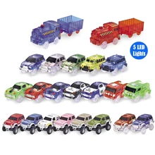 Faixas mágicas led luz eletrônica carro faixas peças de brinquedo 5 luzes coloridas brinquedos para puzzle brinquedos presentes de aniversário do carro