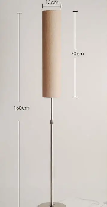 Напольная Лампа в скандинавском стиле с дистанционным управлением 130-180 см, регулируемая высота, нержавеющая сталь и материал одежды, вертикальное Внутреннее освещение