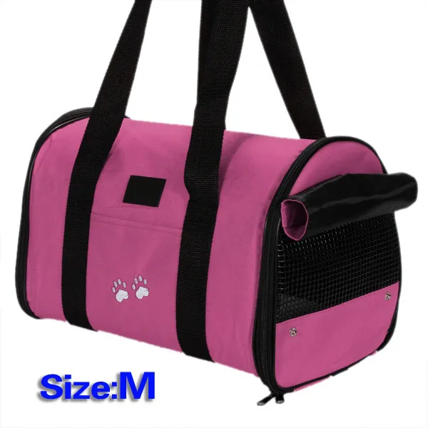 Goede M Pet Hond Kat Draagbare Reizen Carrier Draagtas Kratten Schoudertas Handtas Gemakkelijk Carry Tas Huisdier Rose Red 36*25*22 Cm