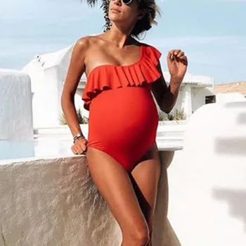 

2019 vetement femme Maternity Tankinis Women Solid Print Bikinis Swimsuit Beachwear Pregnant Bathing Suit Beachwear ropa de muje