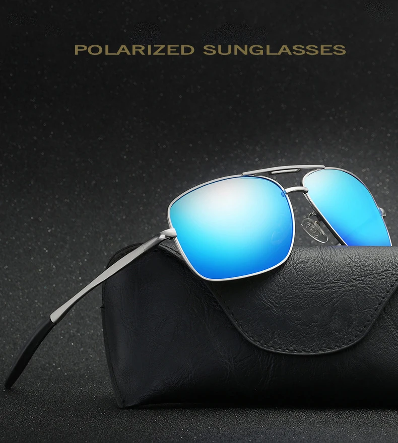 Winla Brand Design Classic Pilot Driving Polarized Sunglasses Men Eyewear Square Metal Frame Vintage Male Oculos UV400 WL8021