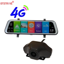Otstrive 10 дюймов ADAS WiFi Bluetooth Android 8,1 gps двойной объектив фронтальная камера задняя камера DVR видео рекордер зеркало заднего вида DVR