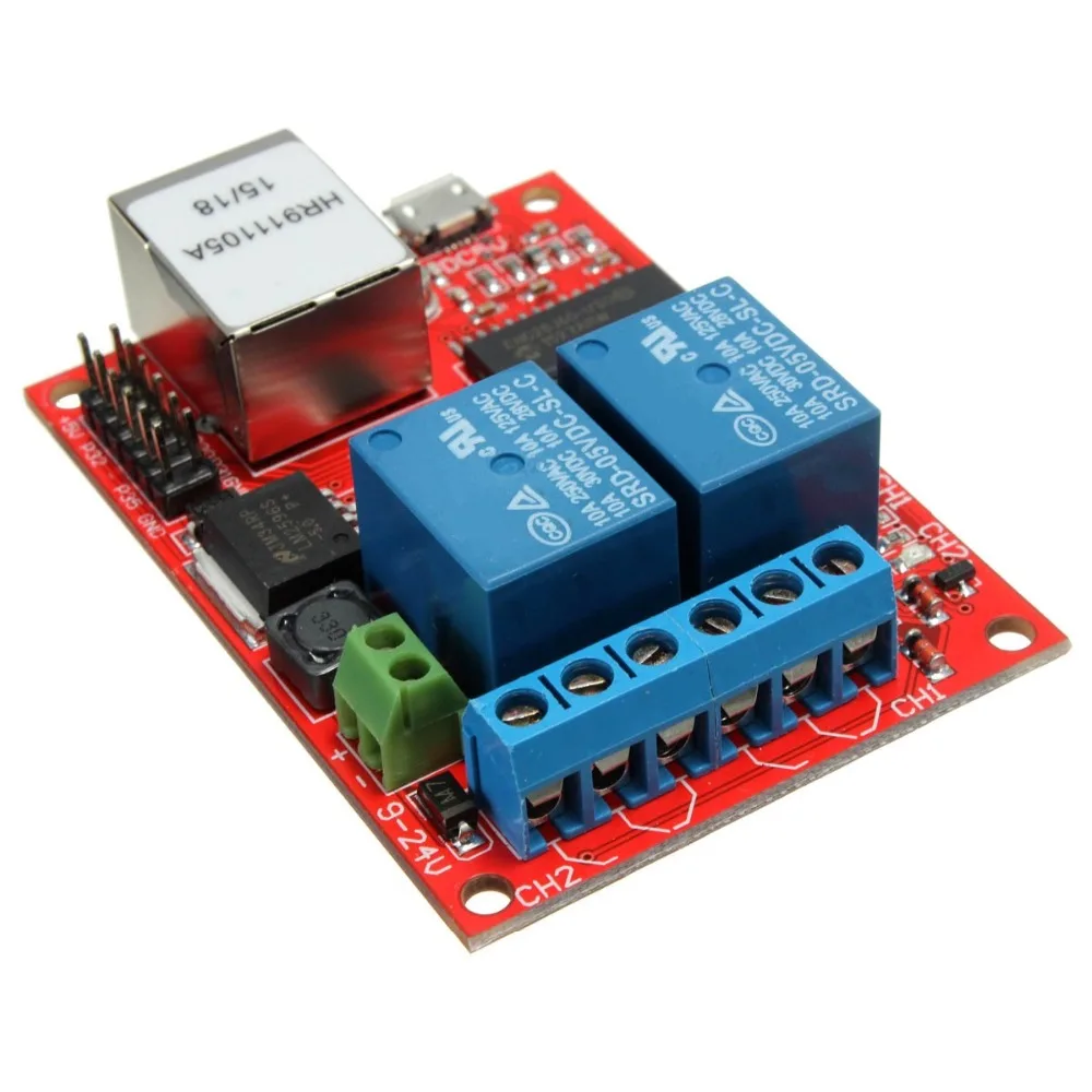 Neue Ankunft Elektronische kit Platine LAN Ethernet 2-wege Relaiskarte Verzögerung Schalter TCP/UDP Controller Modul WEB server