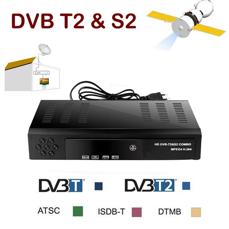 2018 Digital Satellite Receiver Combo DVB T2+S2 Full HD 1080P dvb-t2 dvb-s2 tv Tuner Receivable MPEG4 TV Receiver for russia  