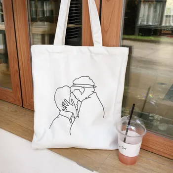 

Women Canvas Eco Pocket Shopping Bags Ladies Graphic Funny Tote Bags Casual Foldable School Travel Shoulder Bag WIth Zipper