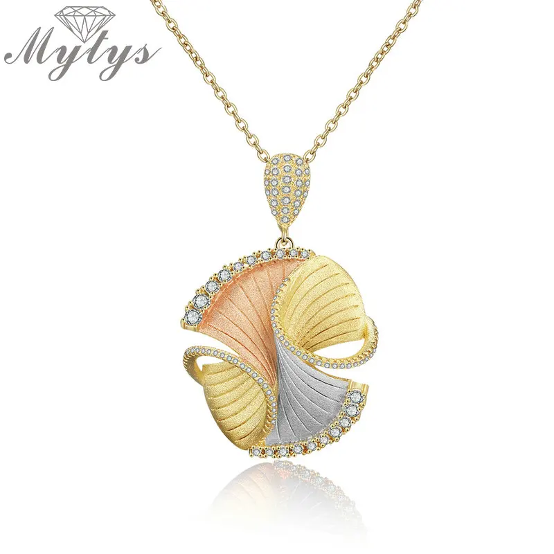 Mytys Vision Design Sultana Necklace Sandblasting Three Tones Gold