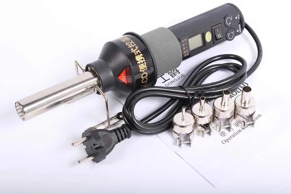 

8018lcd 220v 450w LCD Adjustable Electronic Heat Shrink Hot Air Gun Desoldering Soldering Station IC SMD BGA Heat Gun Air Nozzle
