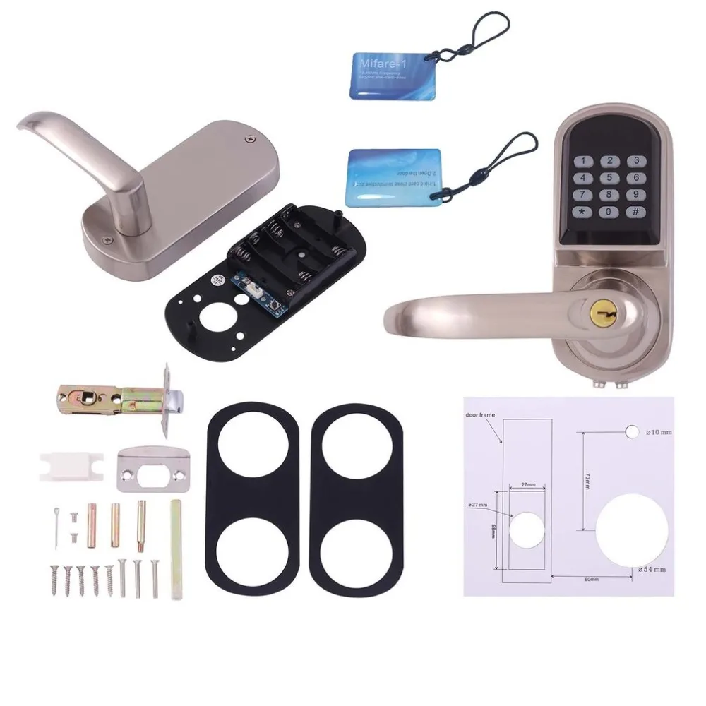 

OS8015MF Electronic Keyless Deadbolt Door Lock Unlock with Code MI-fare Cards Mechanical Key Security Lock System