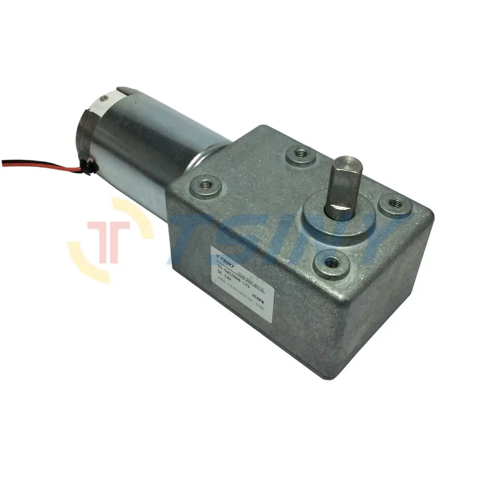 

DC Electric Worm Gearbox Reducer Motor 24V 45RPM High Torque 90kg.cm Out of Shaft 10mm for DIY Parts