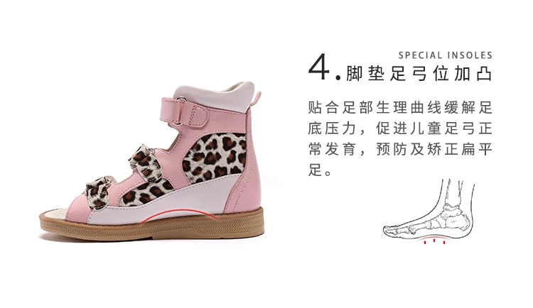 Детская ортопедическая обувь из натуральной кожи для девочек розавые цвет для девочек/детская обувь летняя обувь детские туфли/детские сандалии детские ботиночки босоножки туфли для девочек