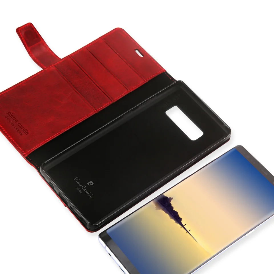 Чехол-книжка Pierre Cardin из натуральной кожи с магнитной застежкой для samsung Galaxy Note 8, роскошный чехол-кошелек, чехол-держатель для карт, телефона, Funda