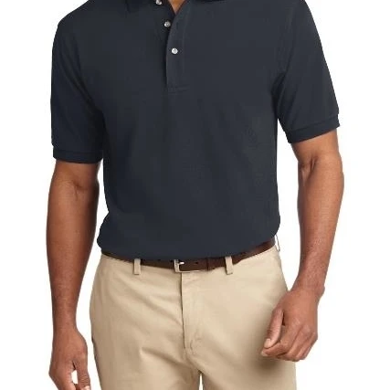 Port Authority K420 Mens Heavyweight Cotton Pique Polo T-Shirt Classic Navy - Extra Large (1)