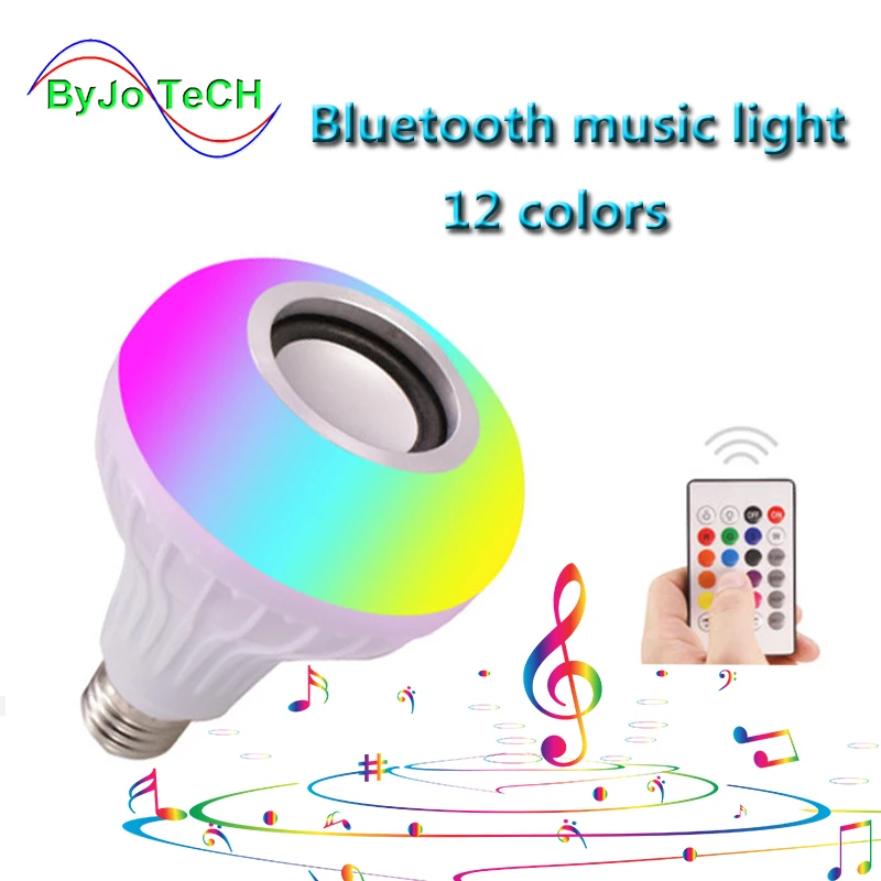 

Bluetooth Speaker Remote Control Music Bulb LED Light Emitting Chip RGB Mode Colorful 12 Color E27 Thread Interface Bar Home
