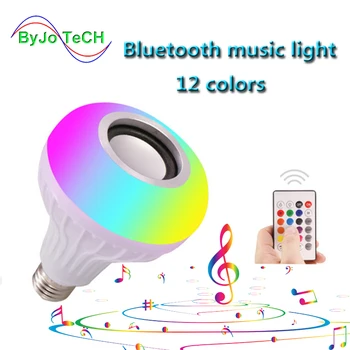 

Bluetooth Speaker Remote Control Music Bulb LED Light Emitting Chip RGB Mode Colorful 12 Color E27 Thread Interface Bar Home