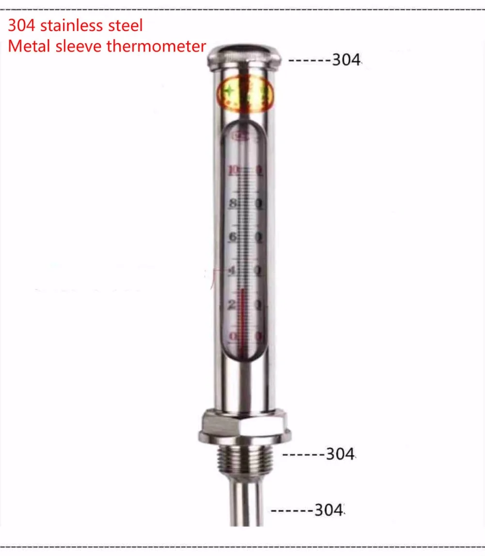 WNY-11 металлическая втулка ртутный термометр 304 из нержавеющей стали центральный кондиционер котел трубы с резьбой api G1/2 0-300 C