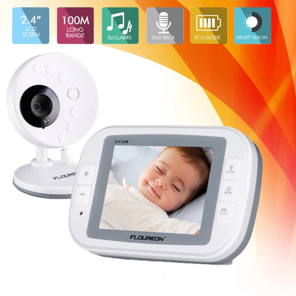 

Baby Video Monitor with 3.5inch LCD Display Infrared Night Vision Two-Way Remote Control Baby Security Camera Monitor