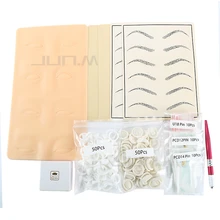 Microblading Pen Kits Manual Pen Eyebrow Paste Kits With 30Pcs Needle Blade 5Pcs Practice Skin For Learner Use