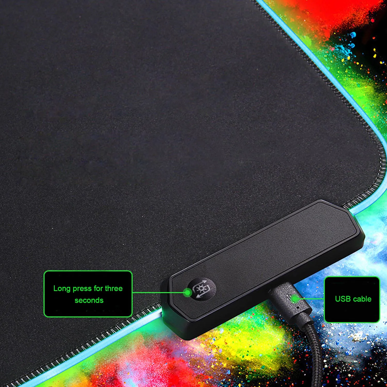  Elisona 31 x 12 Inch Large USB Wired LED RGB Colorful Lighting Gaming Mousepad Mouse Pad Mice Mat f