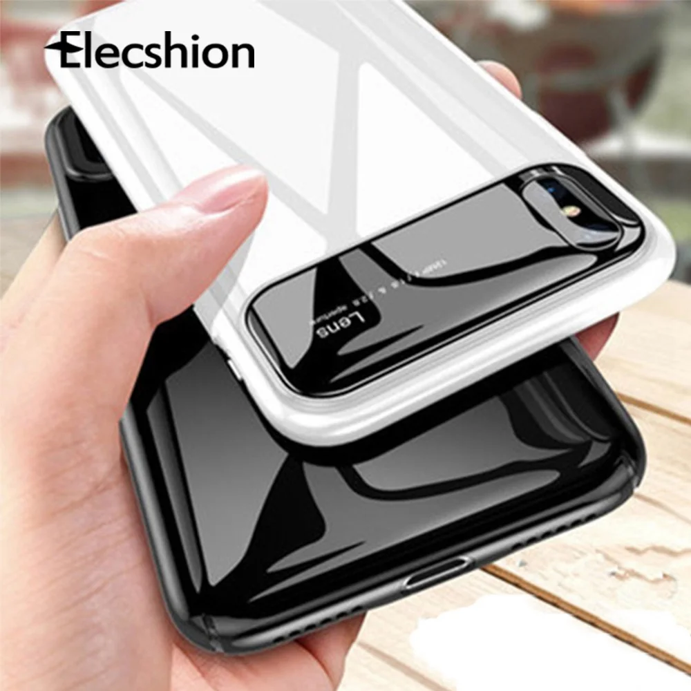 Противоударное Зеркало чехол для телефона для iPhone 7 8 Plus XR закаленное стекло Матовый ПК для iPhone X XS Max 6 6 Роскошные линзы фортепиано Capinhas