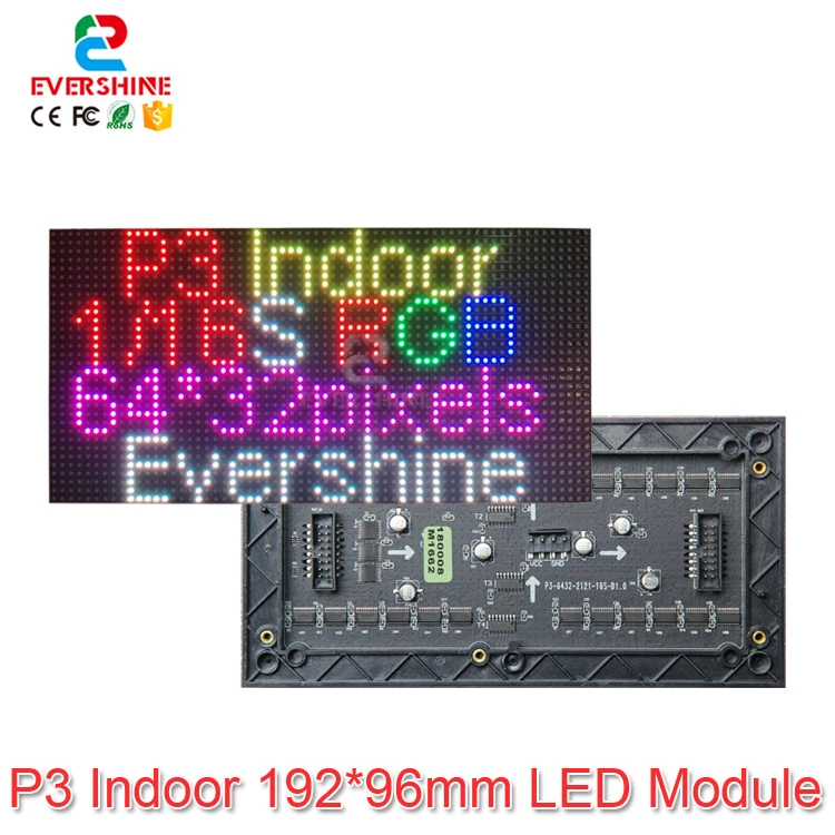 

P3 Indoor SMD2121 1/16 Scan 2in1 RGB LED Screen Paniel Module Size 192 x 96mm
