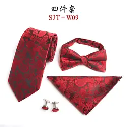 Модный пояс цветок мужской галстук карман полотенце галстук запонка 4 комплекта Бизнес платье свадебные аксессуары для галстуков мужской