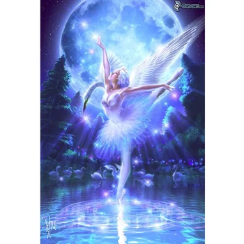 

5D DIY Diamond Painting Swan Princess Cross stitch Ballet dancer Diamond Embroidery Mosaic Pattern Rhinestones Needlework