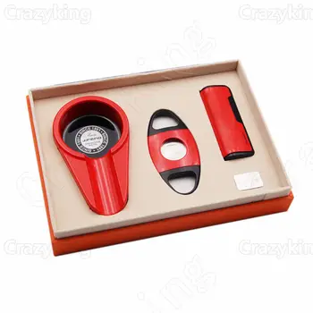

Quality Metal Cutter Ashtray TORCH JET FLAME CIGAR LIGHTER Set Cohiba