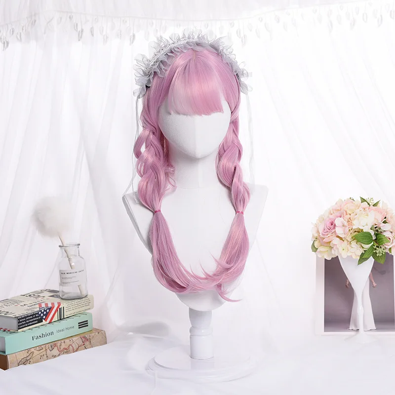 Мультяшные парики женские волосы девушка каваи Лолита косплей парик термостойкий синтетический парик Хэллоуин Карнавал вечерние косплей парик
