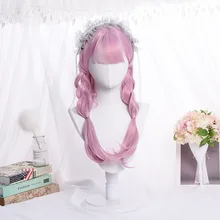 Мультяшные парики женские волосы девушка каваи Лолита косплей парик термостойкий синтетический парик Хэллоуин Карнавал вечерние косплей парик