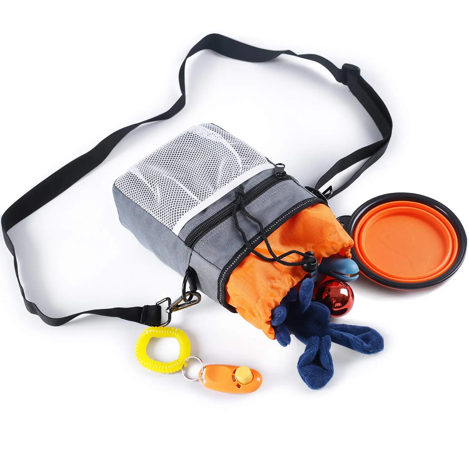 

Dog Training Snack Bag Pouch 4pcs/Set Pets Adjustable Dogs Treat Waist Bag with Clicker Collapsible Bowl Built-in Bag Dispenser