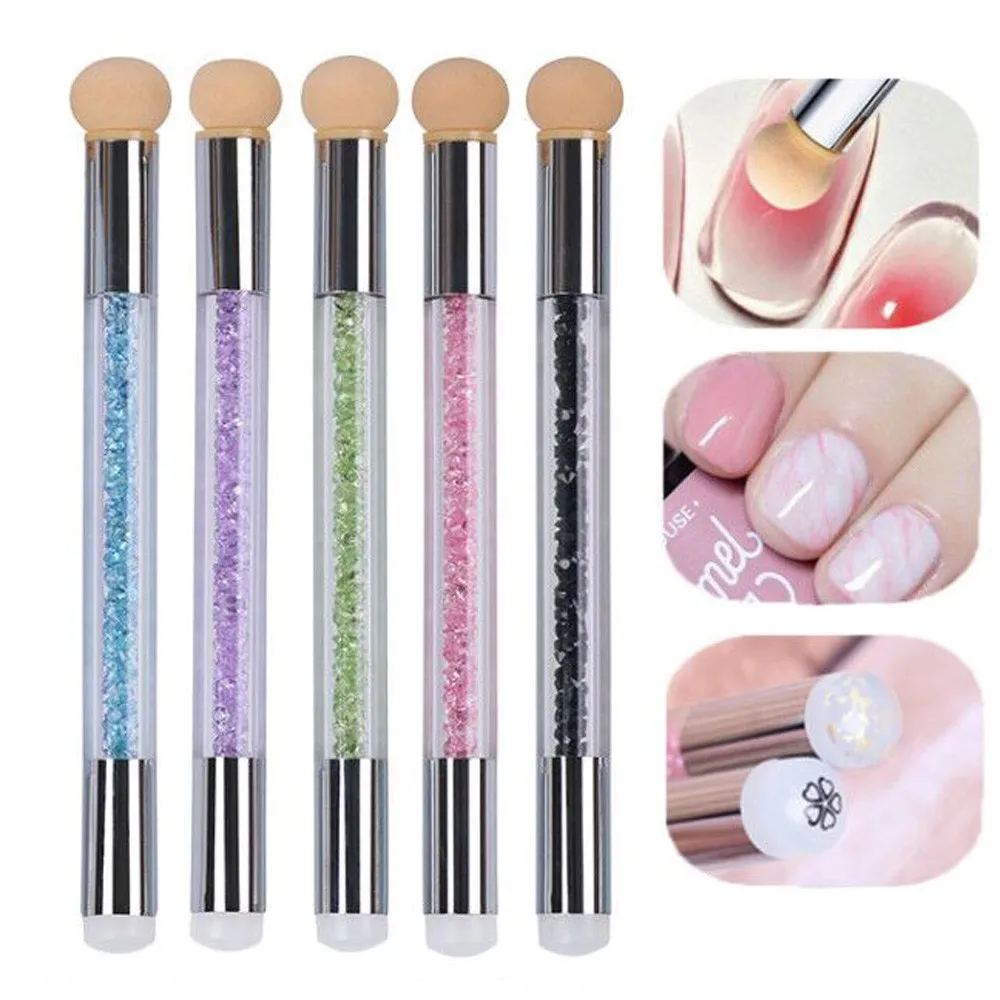2019 Double end nail brush nail art Painting Gradient Shading Sponge