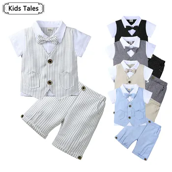 

Summer Baby Boys Clothes Suits Gentleman Style Boys Clothing Sets T- Shirt+Pants 2 Pcs Casual Toddler Sets SY327