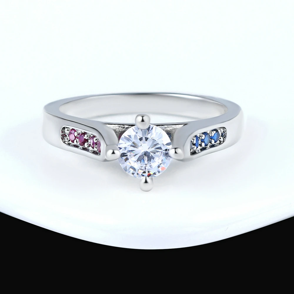 Double Fair Fashion New Austria Crystal Wedding Rings For Women Engagement Cubic Zirconia Jewelry Ring Wholesale DZR005
