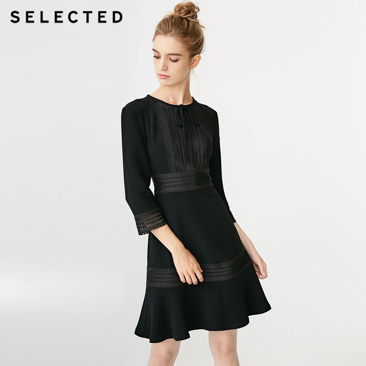

SELECTED 3/4 Sleeves Lace Dress S|41842J505