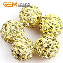  Gem-inside 10mm Crystal Beads White Pave Crystal Ball Beads For Jewelry Making Beads 10 Pcs DIY Christmas Gift 