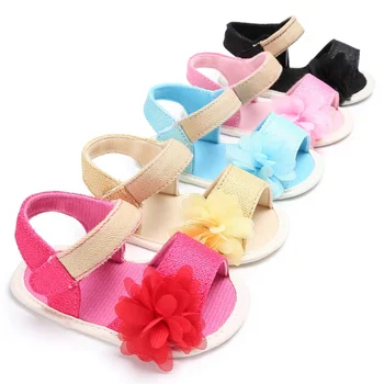 

AMISSA Fashion 0-2Y Baby Girls Sandals Fashion Flower Hook and Loop Summer Shoes