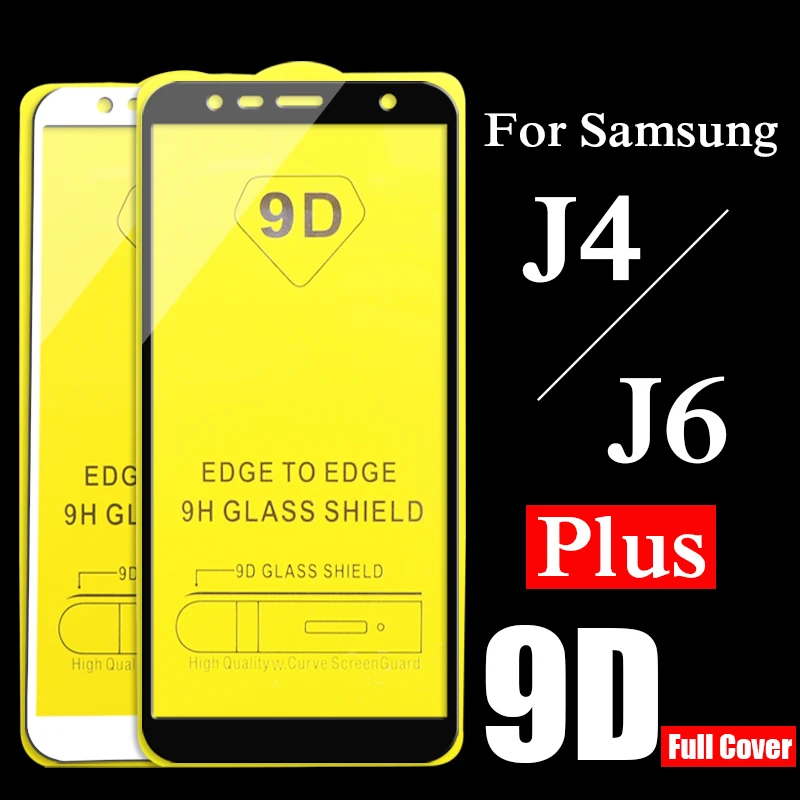 

5pcs 9D Full cover For Samsung Galaxy J4 J6 Plus 2018 ScreenProtector protective glass on samsun galax j4 6 tempered glass tremp