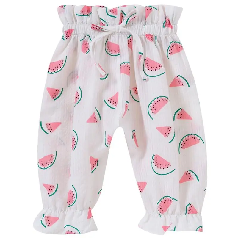 

Famuka Baby Girls Floral Bloomers Pants Breathable Summer 100% Cotton Kids Casual Cartoon Pants Girls Loose Trousers Leggings